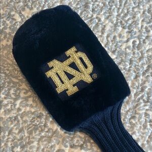 Notre Dame Gold Logo Navy Fuzzy Golf Club Headcover